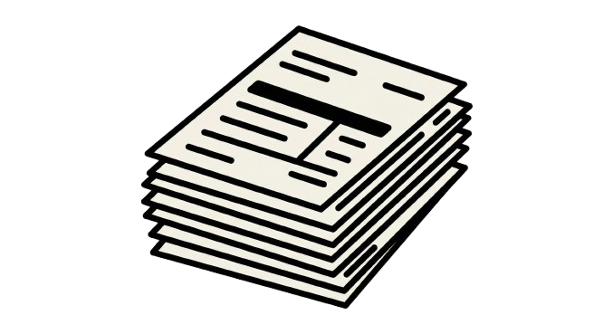 Stack of scanned invoices